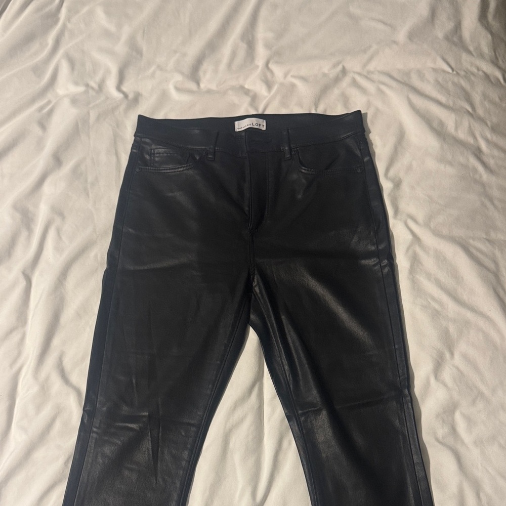 LOFT Women's Black faux leather Jeans